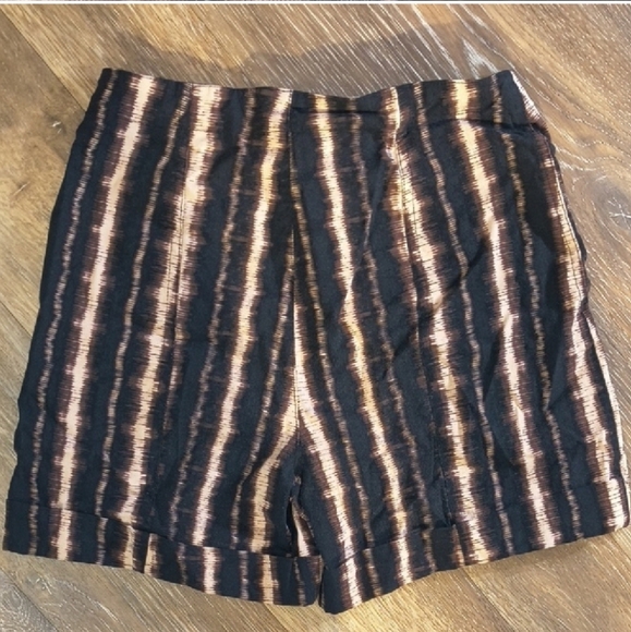 INC International Concepts Women's Black and Brown Striped Shorts - Picture 3 of 3